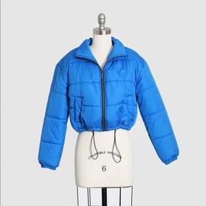 NEW! Bp. Cropped blue puffer jacket M